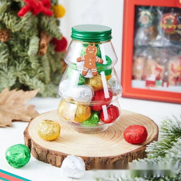 Julehåndtak gaveesker Clear Sweet Jar Candy Chocolate Sna