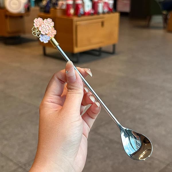 Körsbärsblomma sked i rostfritt stål L1
