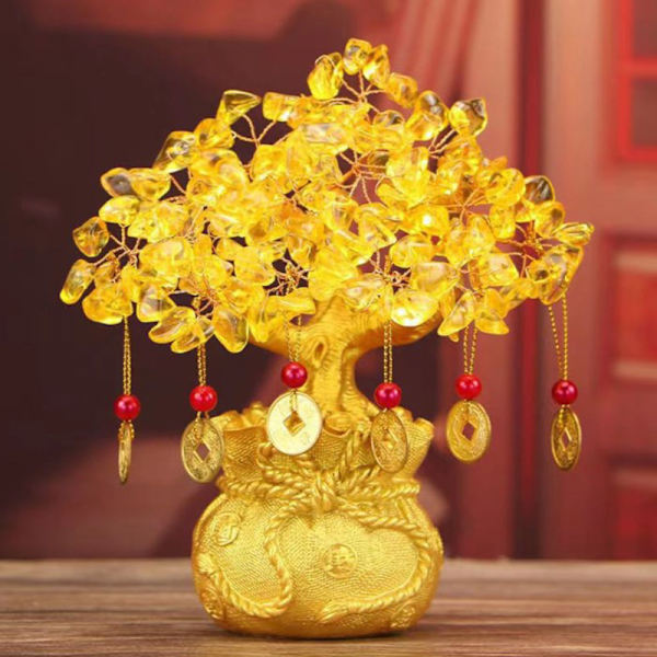 Natural Crystal Bonsai Money Tree Lucky Tree Feng Shui Money Tr