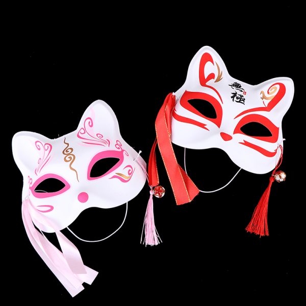 1 Stk Anime Rævemasker Half Face Cat Mask Maskerade Festival Del A1