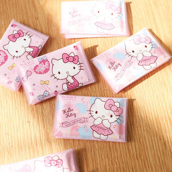 HelloKitty Tissue Handdukar Kawaii Sanrio Cartoon Printed Handdukar P