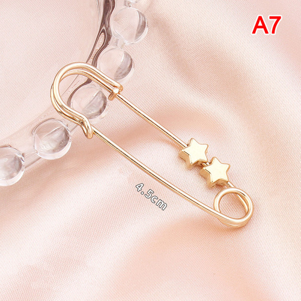 Justering Justerbar Gold Brosch Heart Star Fasta kläder Wais A7