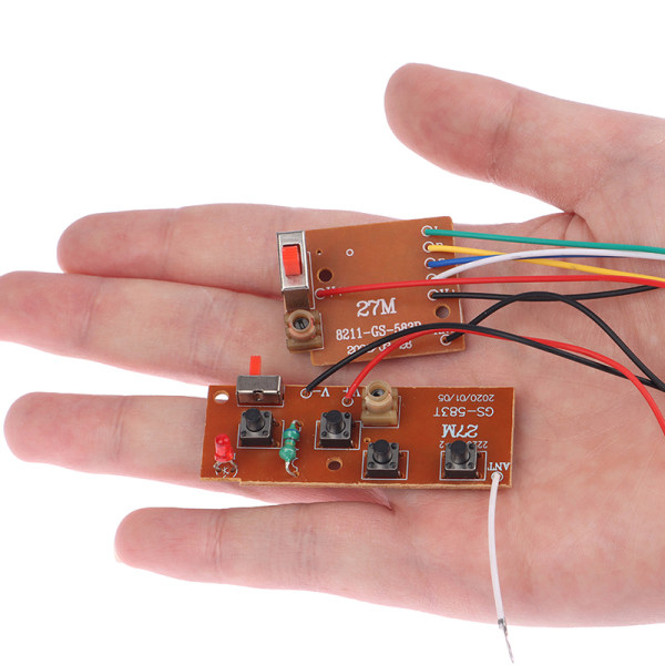 4CH RC fjernkontroll 27MHz krets PCB sender og mottak