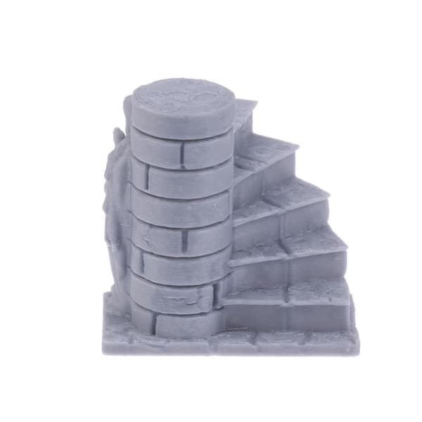 3D-printad gravtrappa prydnad miniatyr ruinerat landskap D