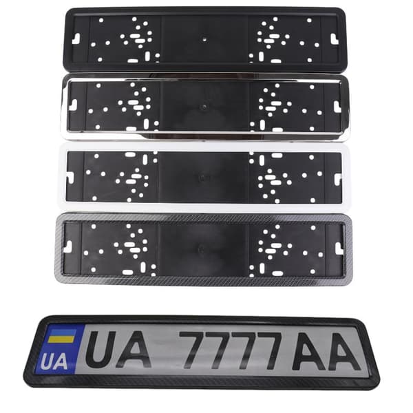 1 stk. RU UA EU nummerpladeholder sort nummerpladeholder mig White