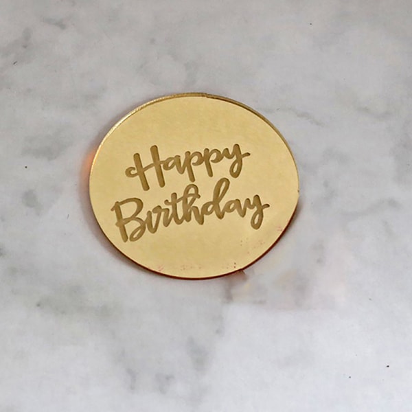 10 kpl Happy Birthday Cupcake Topper Akryyli Rose Gold Circle Ca Rose Gold