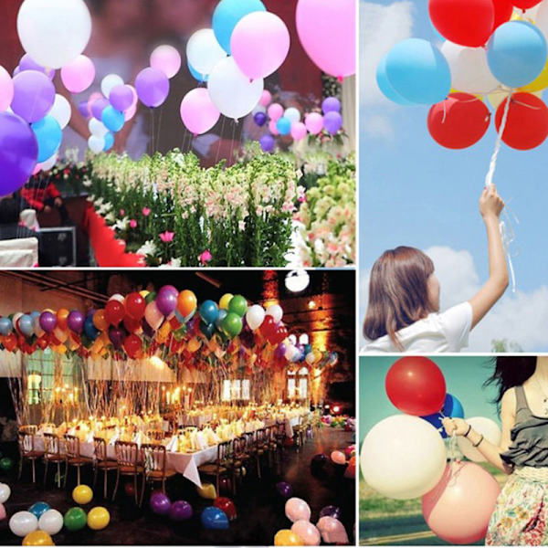 100 kpl 10 tuumaa PLAIN LATEX BALLOONS Juhla Häät Syntymäpäivä Joulukuu mix color