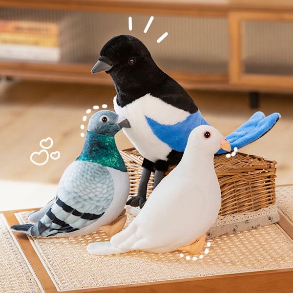20 cm e Pigeon Pillow Pehmolelu Simulointi Kantoaine Pigeon Stuff white dove
