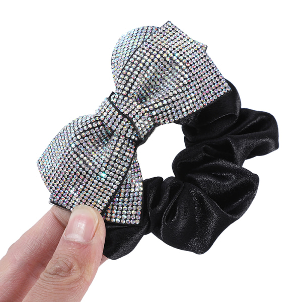 Rhinestones hårbågar Scrunchies Knyter Rep Elastiska gummiband A6