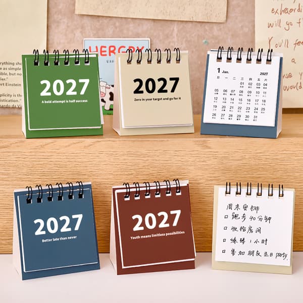 2027 Skrivebordskalender Mini Bærbare Rejsekalendere Perfekt Til H A2