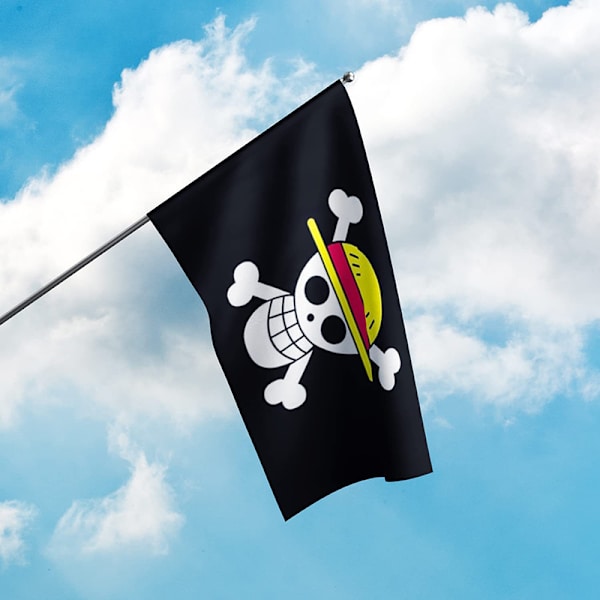 90*150CM Polyester Pirate Monkey D. Luffy Skull Flag One Piece 150cm