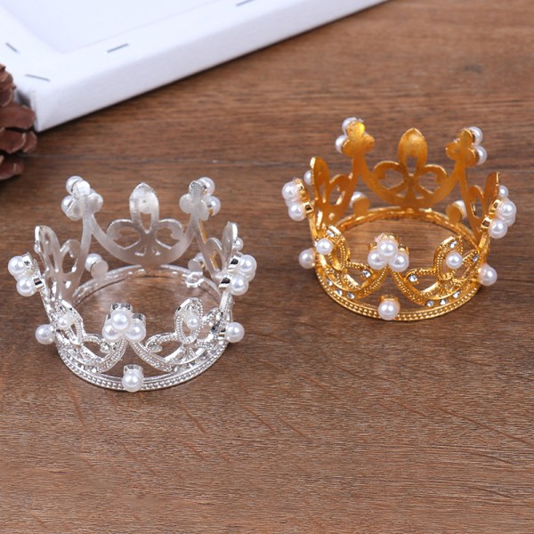 Kronprinsessan Topper Crystal Pearl hårprydnader för bröllop Silver