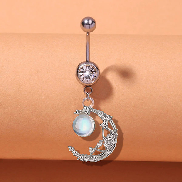 Heart Moon Dangle Nappisormukset Napa Barbell Ring Body Je A11