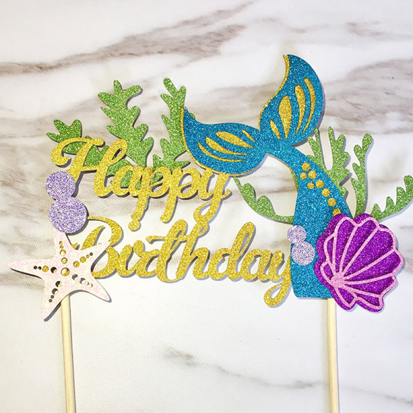 Søstjerne Havfrue Tillykke med fødselsdagen Cake Toppers Cupcake Baby Showe