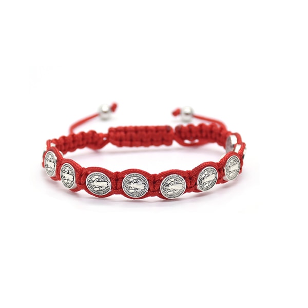 6 farver håndstrikket knude justerbart armbånd Religious Praye Red