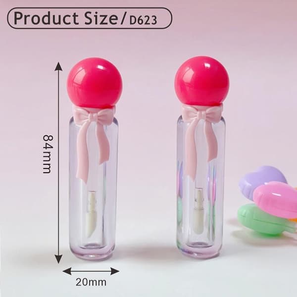 1 st 6 ml transparenta läppglansrör i plast Liten kapacitet läpp