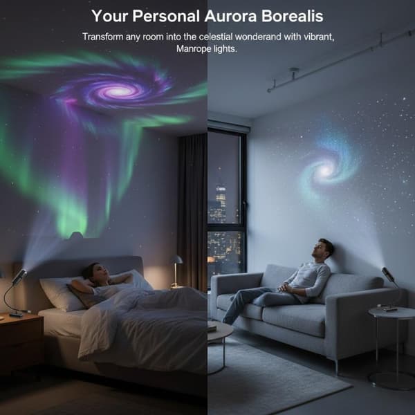Galakse Aurora Mønster USB Projeksjonslys For Romatmosfære