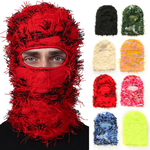Balaclava strikket hel ansigts skimaske til mænd udendørs camouflage B
