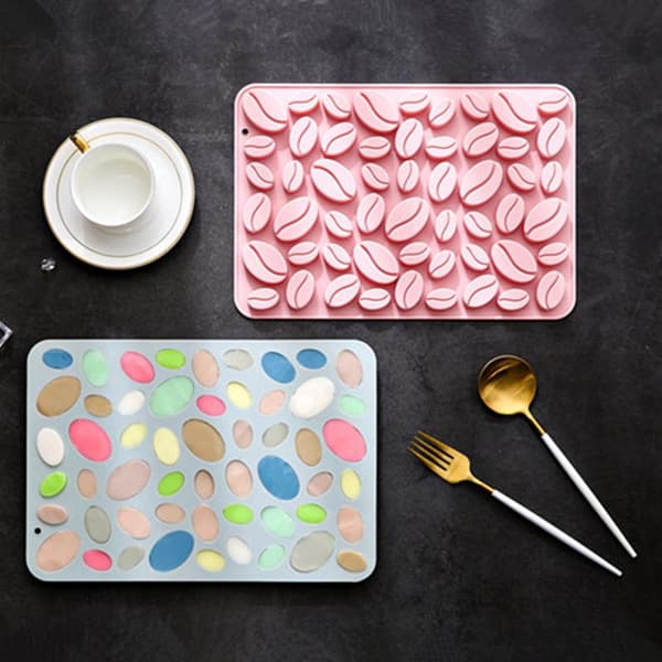 Kakedekorasjonsform Kaffebønneformede Silikon Godteriformer Ch Pink 9