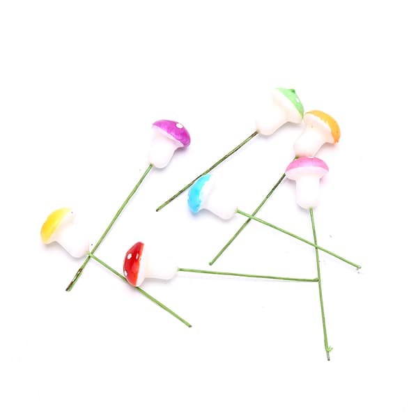 100 stk Farverig kunstig svampemodel actionfigur miniat Red
