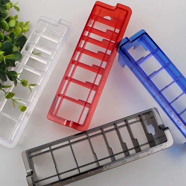 Universal Rektangulær Plastic Guide Kam Opbevaringsboks Barber Hai Blue