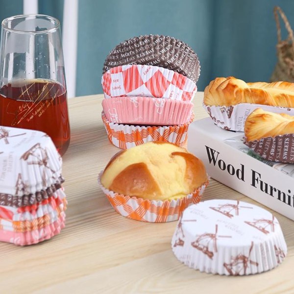 100 Stk Cupcake Papir Liner Kop Muffin Case Bakke Kage Form Bagin C