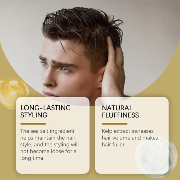 Hårspray med havsalt for menn, teksturerende spray med aloe