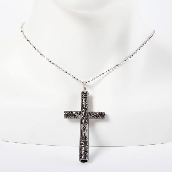 Jesus Cross 6 mm trommenøgle med kæde halskæde Black