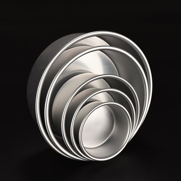 Rund aluminiumsbakeform Panneform for smørbrødkakesett 4'