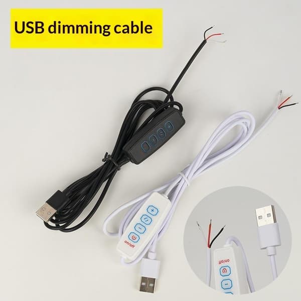 1/5 stk USB 5V LED trefarget dimming fargebryterkabel dimmer 4- A5