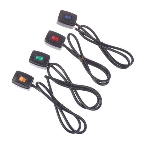 Klebrig bryter bil trykknappbryter med LED-lys på/av DC24 Blue