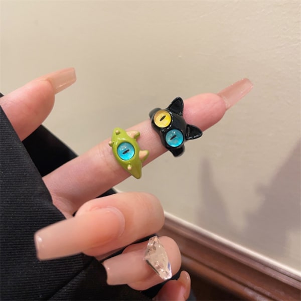 n Populär e Style Djurring Mode Personlighet Charm Finger 2