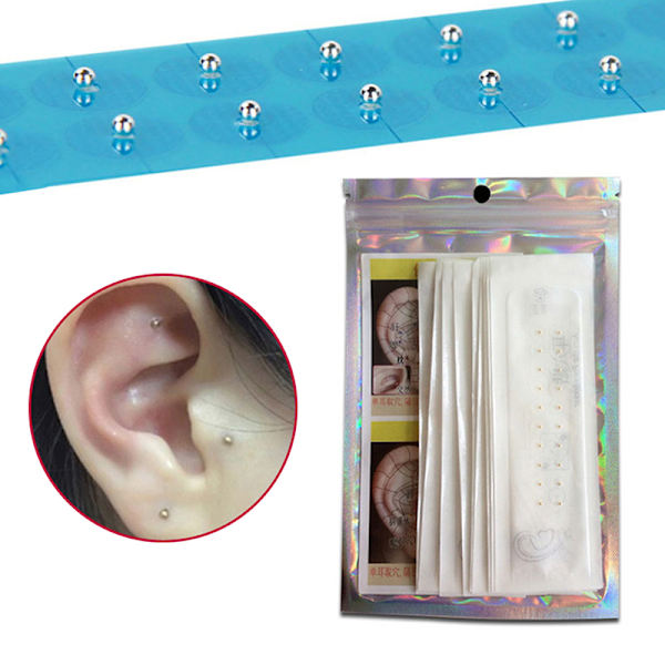 Akupunktur magnetiske perler Auricular Ear Stickers Silver 100PCS