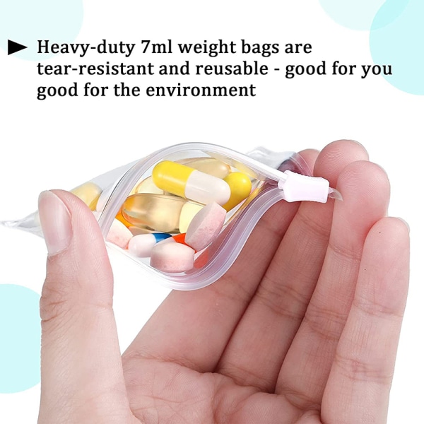 5 stk Pillepose Tasker Pillepose med lynlås Genanvendelig Klar Pill Ba