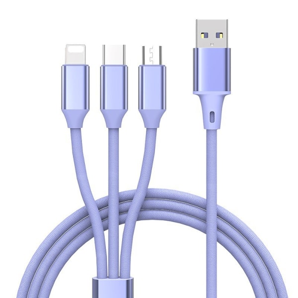 3 In1 Hurtigladekabel Type C Mikrolader Multiple Usb Cha A1-1m