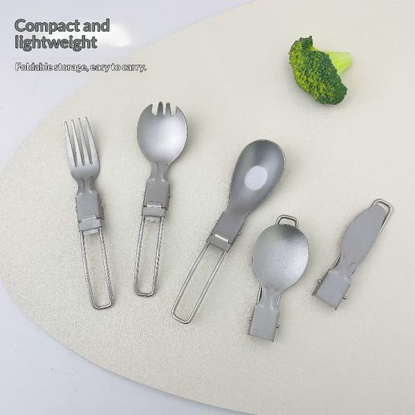 Ren Titanium Folde Spork Gaffel Udendørs Backpacking Middag Sp B