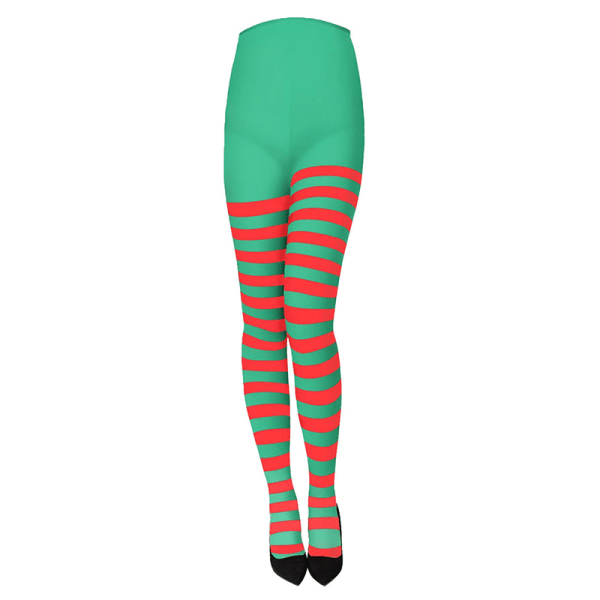 Dame Tights Uigennemsigtige strømper Strømpebukser Julefest Makeup Red&Green