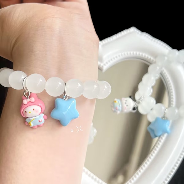 Sanrio Crystal Armband Cartoon Bead Chain Kuromi Melody Hand T F