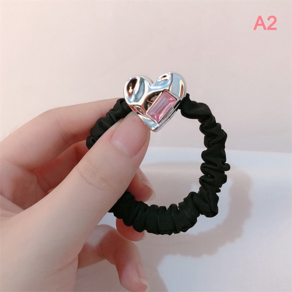 e Heart Pendent Hiusköydet paksusuolen ympyrä ponytail Scru Black