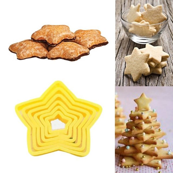 6 Stk/sett Juletre Cookie ter Stjerner Form Kake Kjeks ter