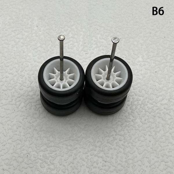 1 set 1/64 mallin auton pyörät kumirenkailla muokatut osat Ve B6 10Claws White