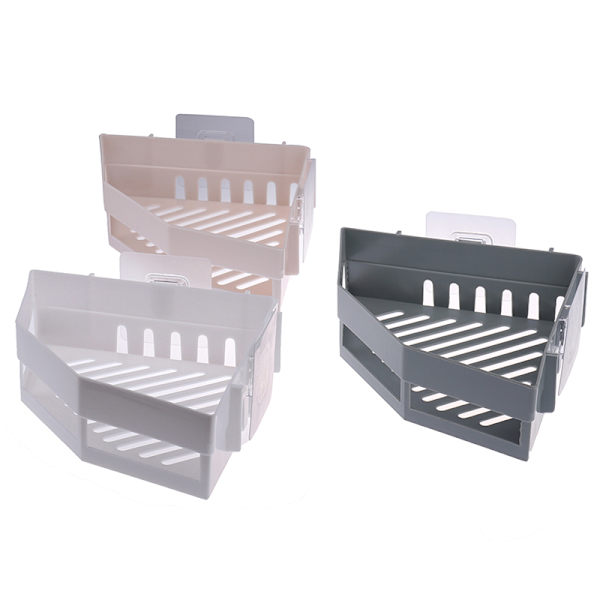 Trekantet bruser Caddy Hylde Badeværelse Hjørne Bath Rack Opbevaring Gray
