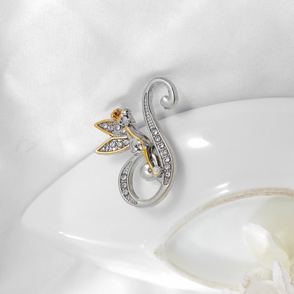 Krystal engelsk bogstavbroche Elf Angel Lapel Pin Suit Shirt Co S