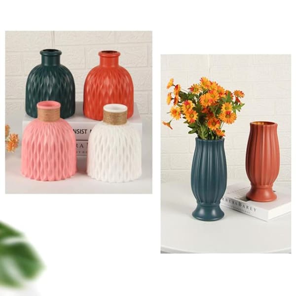PP Vaser Imitasjon Keramikk Blomsterpotte Bryllup Ramadan Hjemmebord A2