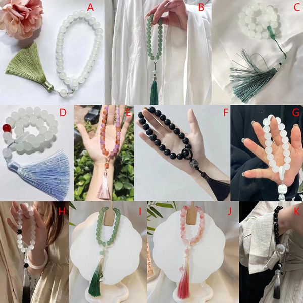 Tupsu rannerengas käsin kierretty helmi Buddhalainen Rosary Riipus helmi Ch E