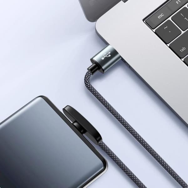 100W USB till Typ C Snabbladdning 90° Armbågsdatakabel PD USB C C