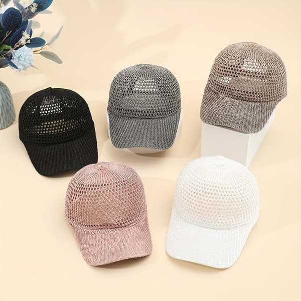 Pustende Mesh Baseballcaps Dame Vår Og Sommer Enkel P Black