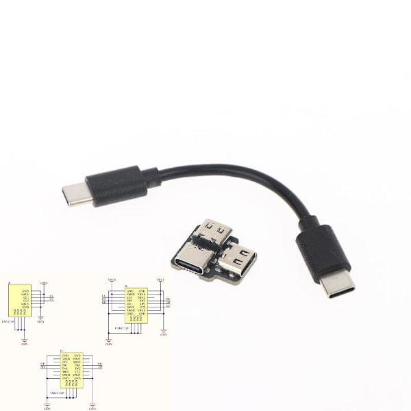 Typ-C-gränssnitt Strömsplitter Lämplig för USB 1 till 2-modul A2
