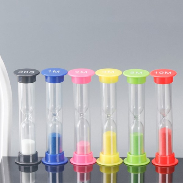 6 stk/Sæt Timeglas Børste Børste Timer Plast Anti-Fall