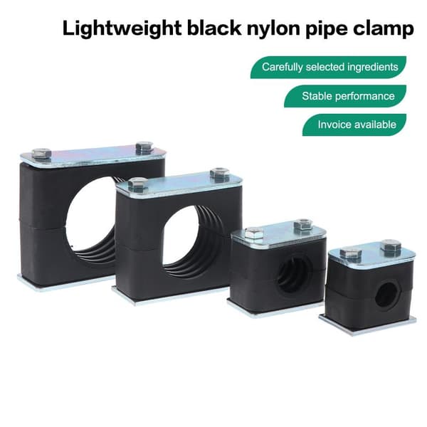 2 stk. sort nylonrørklemme boltet plastikklemme rørholder 6 35mm 2pcs